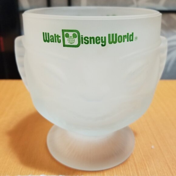 Vintage 1970's Walt Disney World Polynesian Village Frosted Glass Tiki Mug Cup - Picture 1 of 3